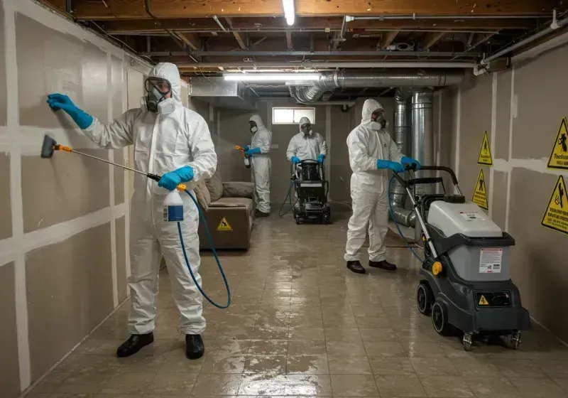 Basement Moisture Removal and Structural Drying process in Halfway, MD